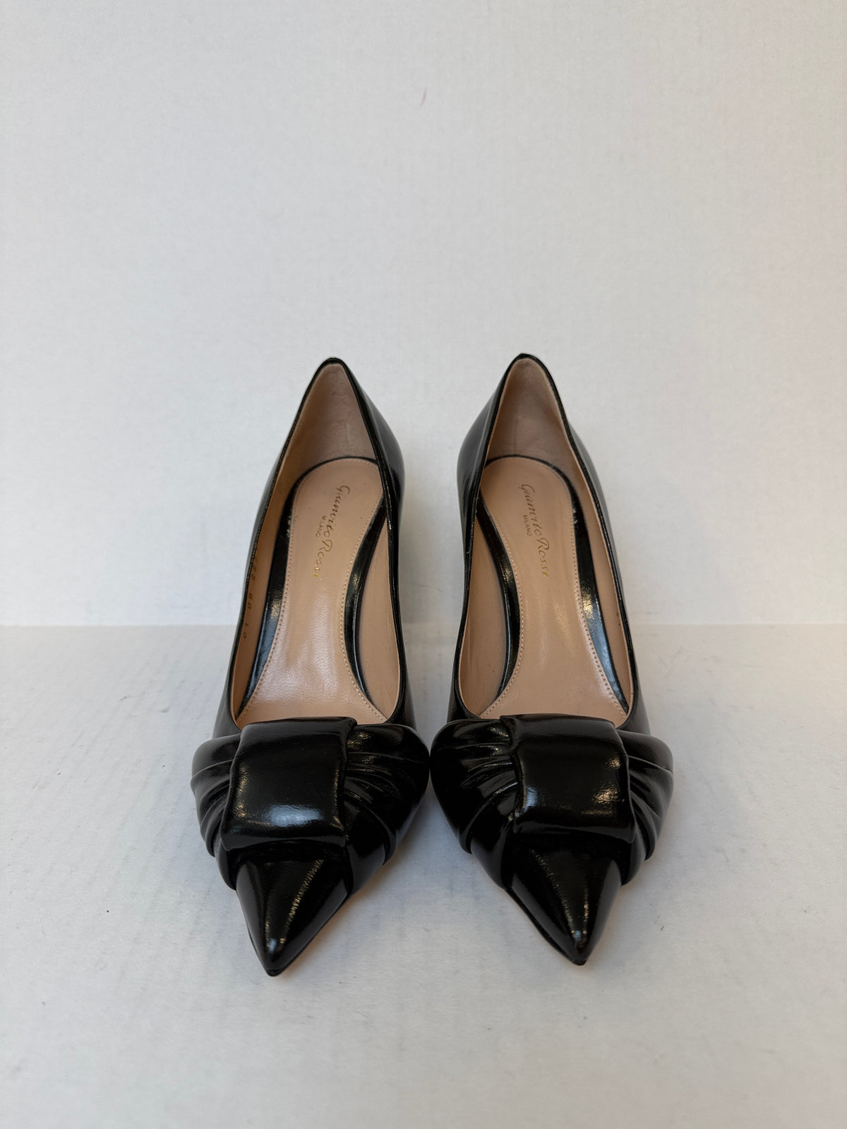 GIANVITO ROSSI Knot Detail Patent Leather Stiletto pumps / US6-EU37