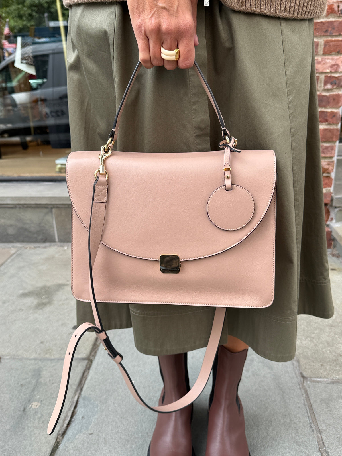 CUYANA Leather Top Handle Bag