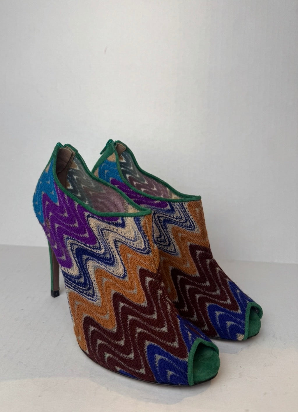 Missoni Peep Toe Mesh Bootie Hells/7-EU38