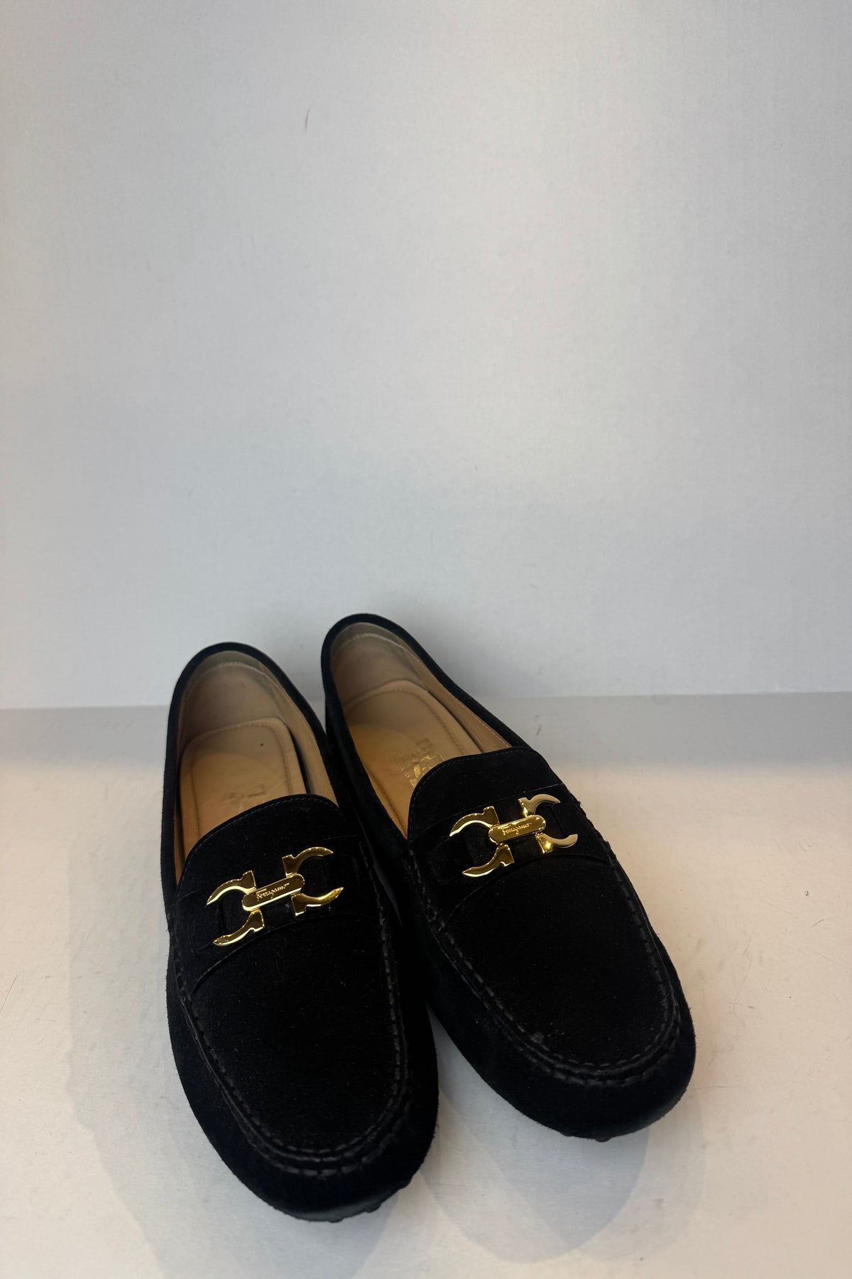 SALVATORE FERRAGAMO Suede Leather Saba Driver Loafers/US9.5-EU39.5