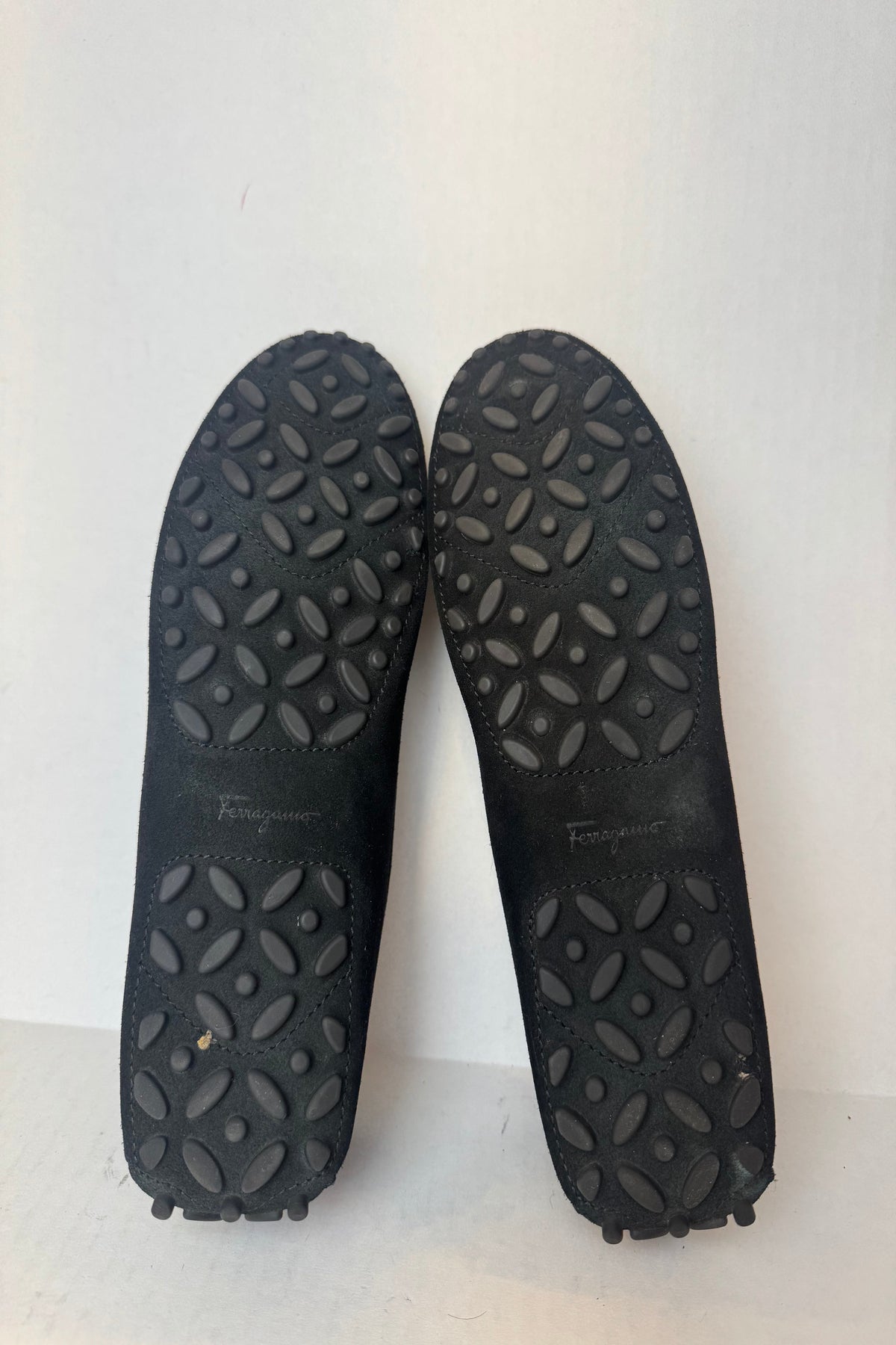 SALVATORE FERRAGAMO Suede Leather Saba Driver Loafers/US9.5-EU39.5