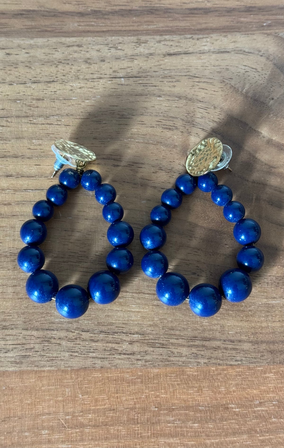 NO BRAND Resin Beads Statement Hoops Earrings
