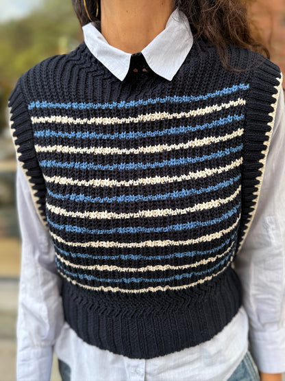 VERONICA BEARD Cotton Tarina Mock Neck Vest Sweater/XS*6