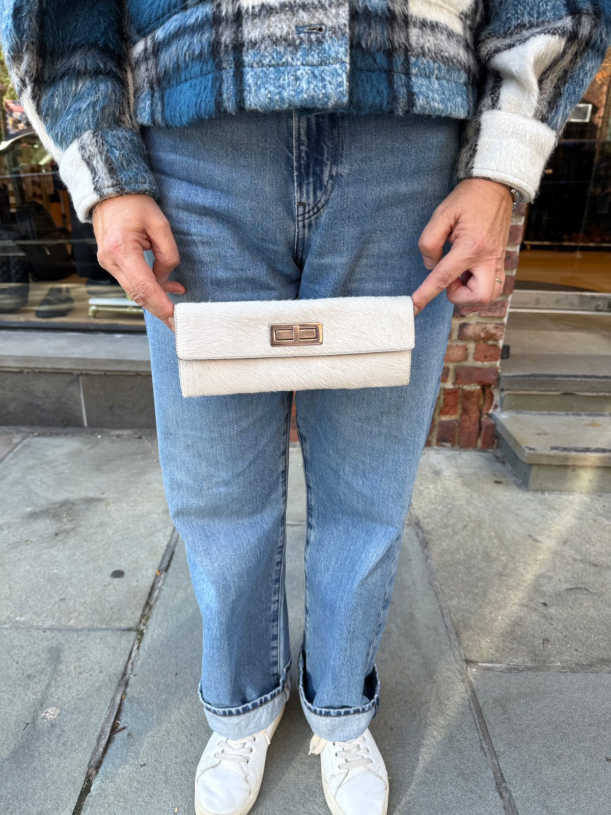 PRADA Vintage Pony Hair Continental Wallet Clutch