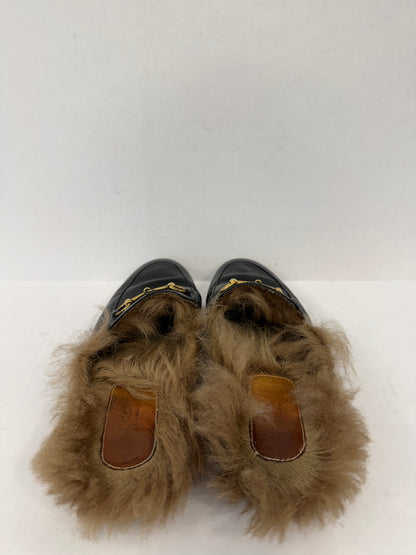 GUCCI Leather Princetown Shearing Loafers Mules/US10-EU40