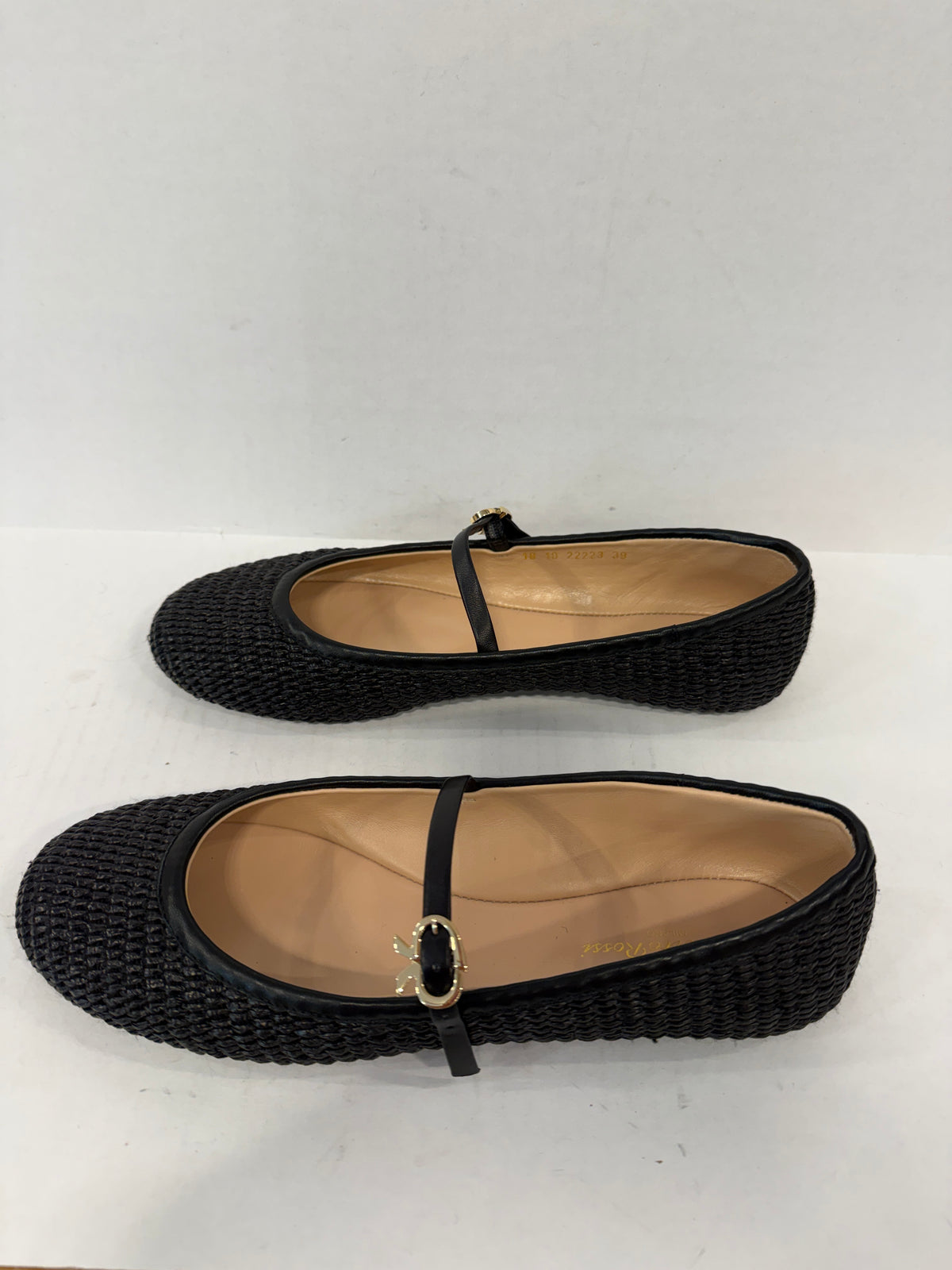 GIANVITO ROSSI NWT Carla Marbella Leather Mary Jane Flats/US8-EU39