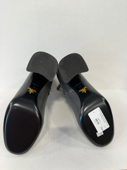 PRADA NWT Leather Round Toe Block Heels Ankle Boots/US10-EU40