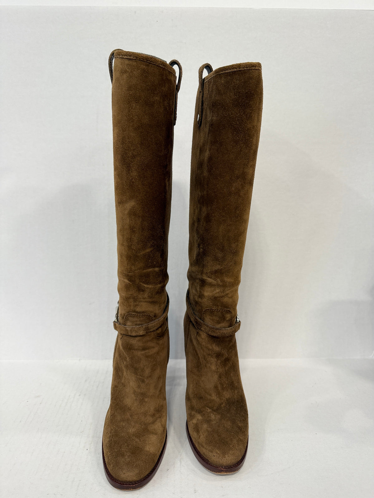 RALPH LAUREN Purple Label Suede Leather HHeels Boots/ US7-EU37