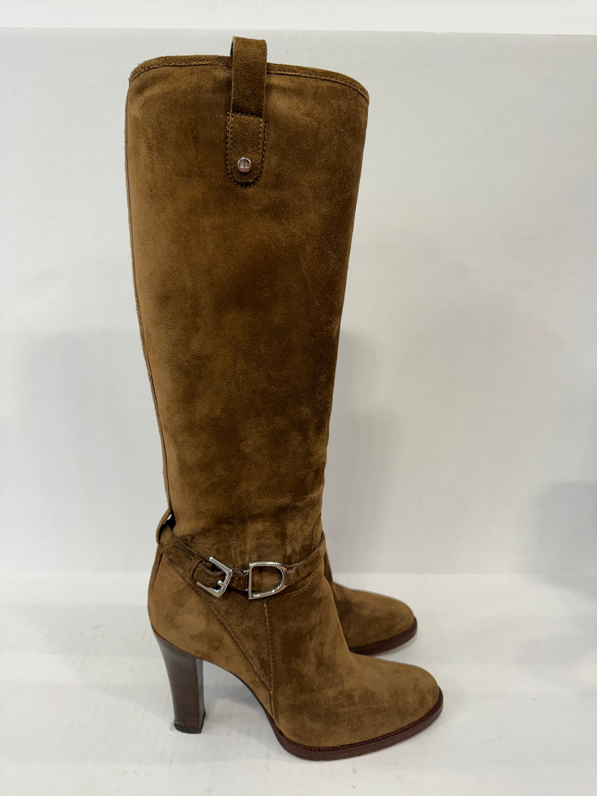 RALPH LAUREN Purple Label Suede Leather HHeels Boots/ US7-EU37