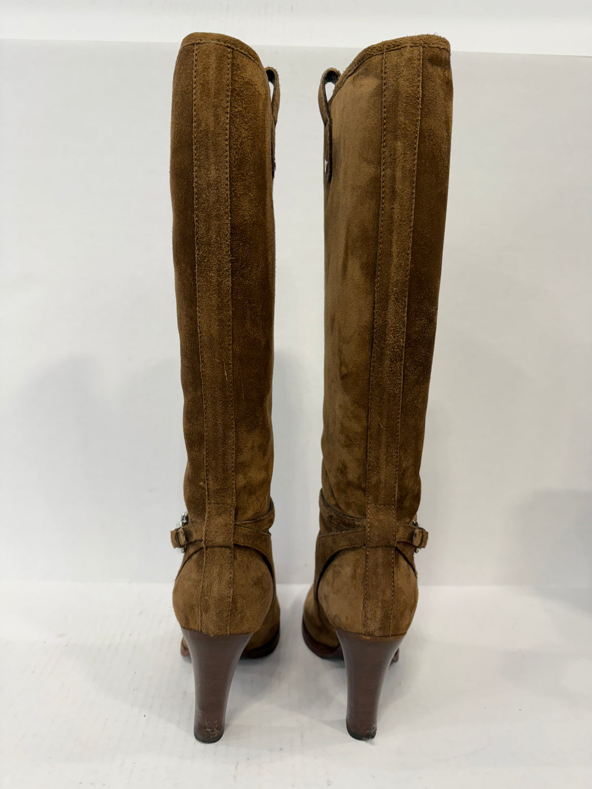 RALPH LAUREN Purple Label Suede Leather HHeels Boots/ US7-EU37