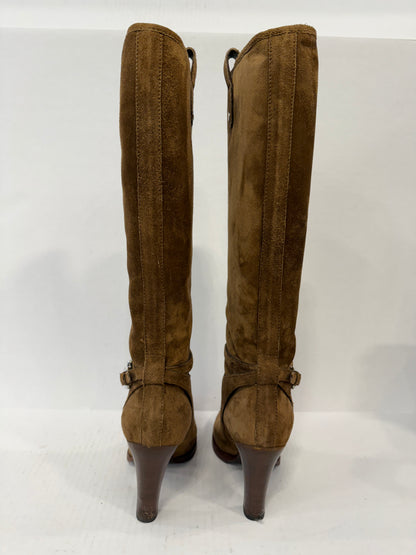 RALPH LAUREN Purple Label Suede Leather HHeels Boots/ US7-EU37