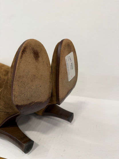 RALPH LAUREN Purple Label Suede Leather HHeels Boots/ US7-EU37