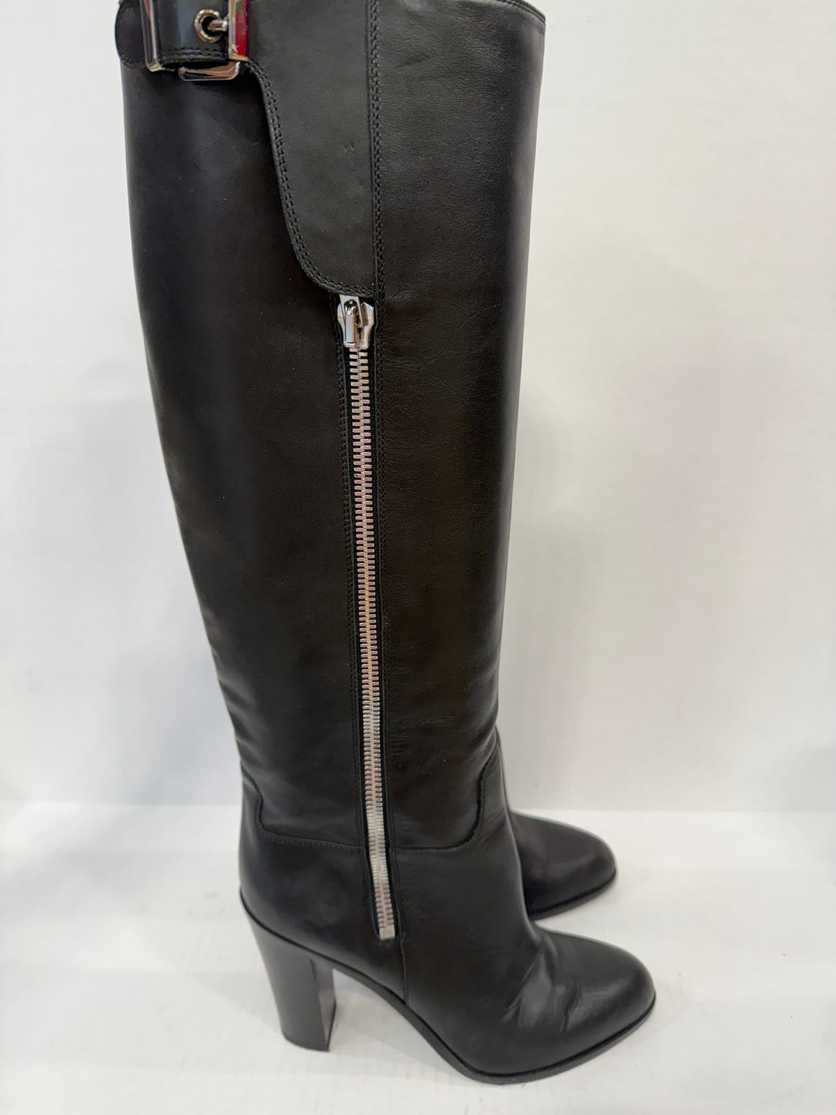 SERGIO ROSSI Leather Boots / US7 UE 38,5