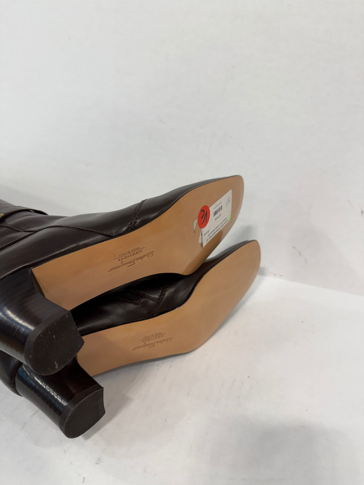 SALVATORE FERRAGAMO NWT Tall Golette 5cm Leather Boots/US7