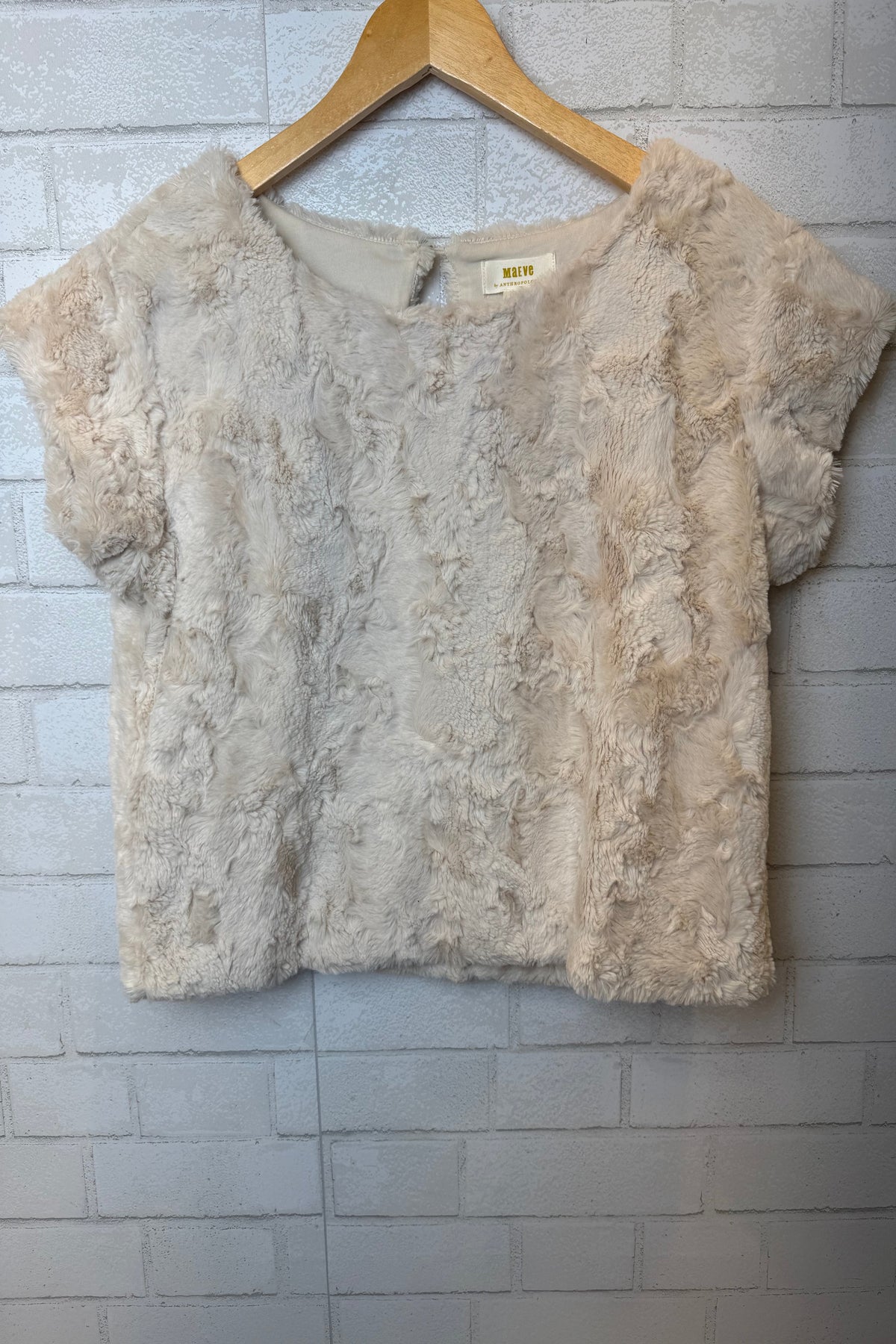 MAEVE ANTHROPOLOGIE Faux Fur Muscle Tank Top / XS