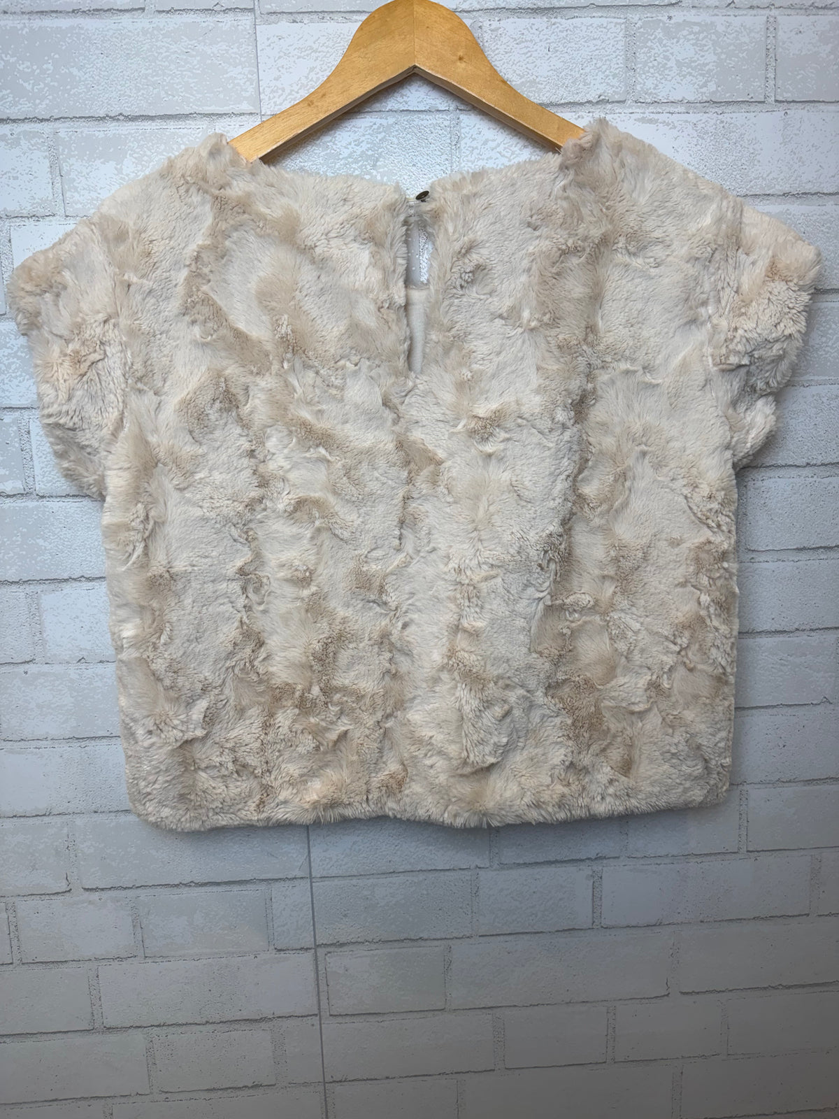 MAEVE ANTHROPOLOGIE Faux Fur Muscle Tank Top / XS