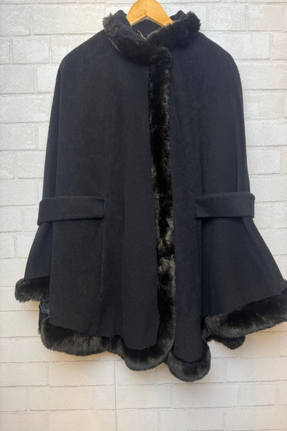 ELLEN TRACY Wool Blend Cape Jacket / S