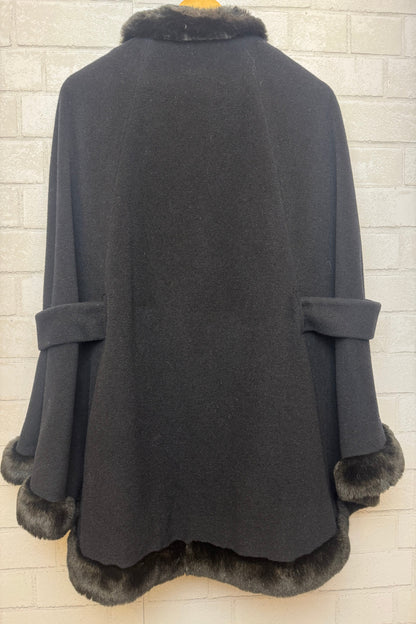 ELLEN TRACY Wool Blend Cape Jacket / S