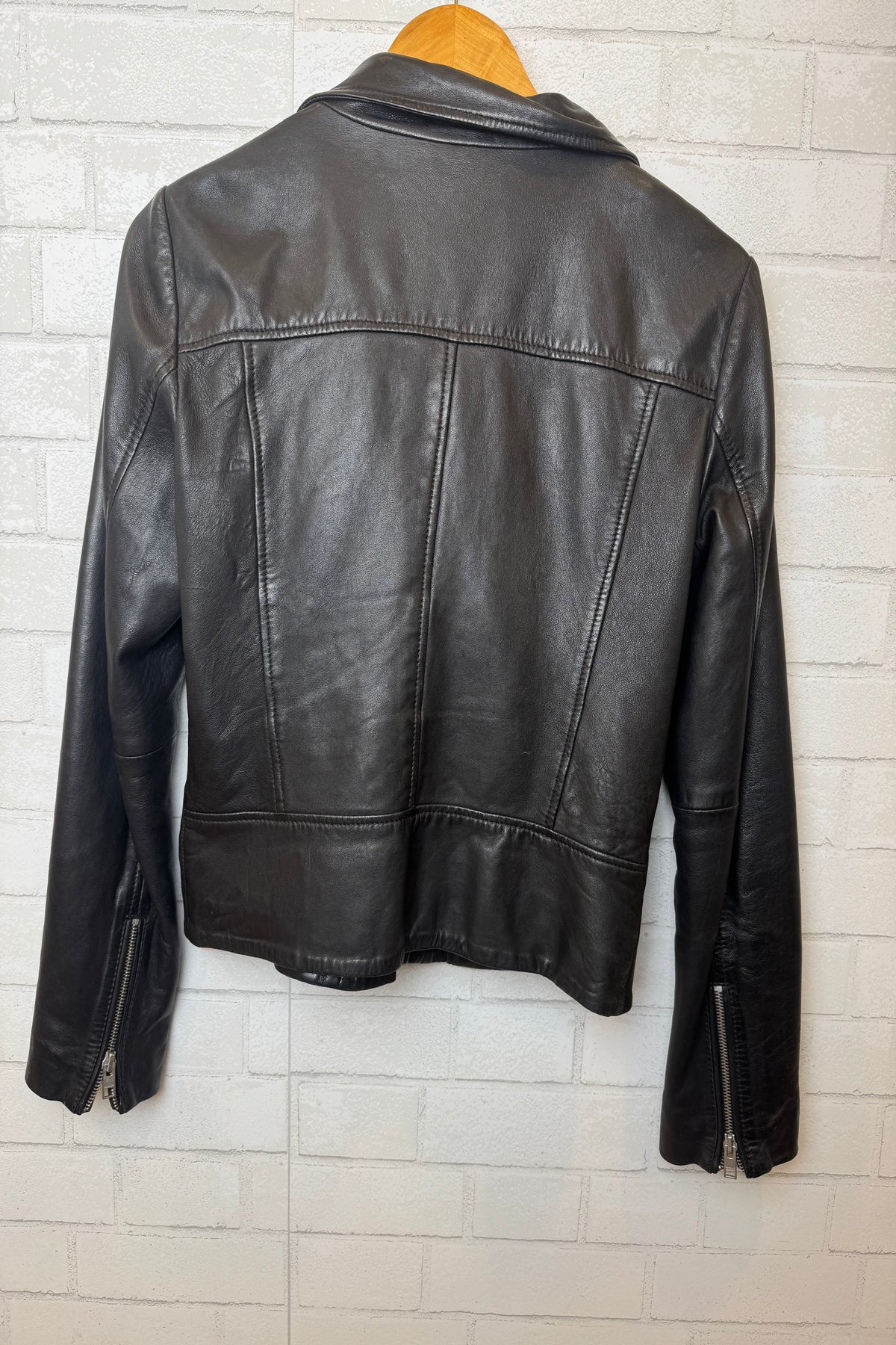 ALL SAINTS Lamb  Leather Bales Biker Jacket/S-US6