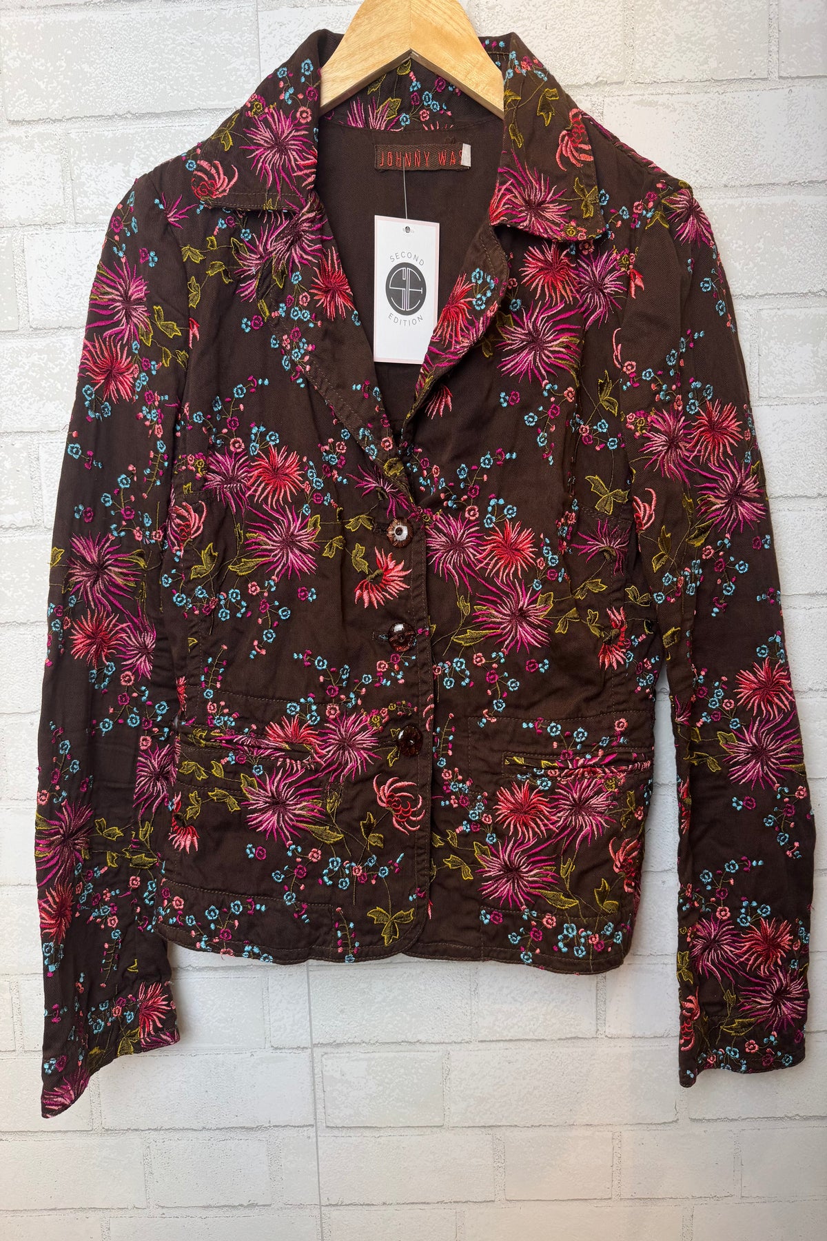 JOHNNY WAS Cotton Embroidered LS Jacket/S