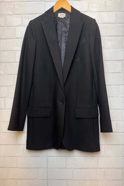 ZADIG & VOLTAIRE Viva Strass Star Embellished Blazer / M-EU38