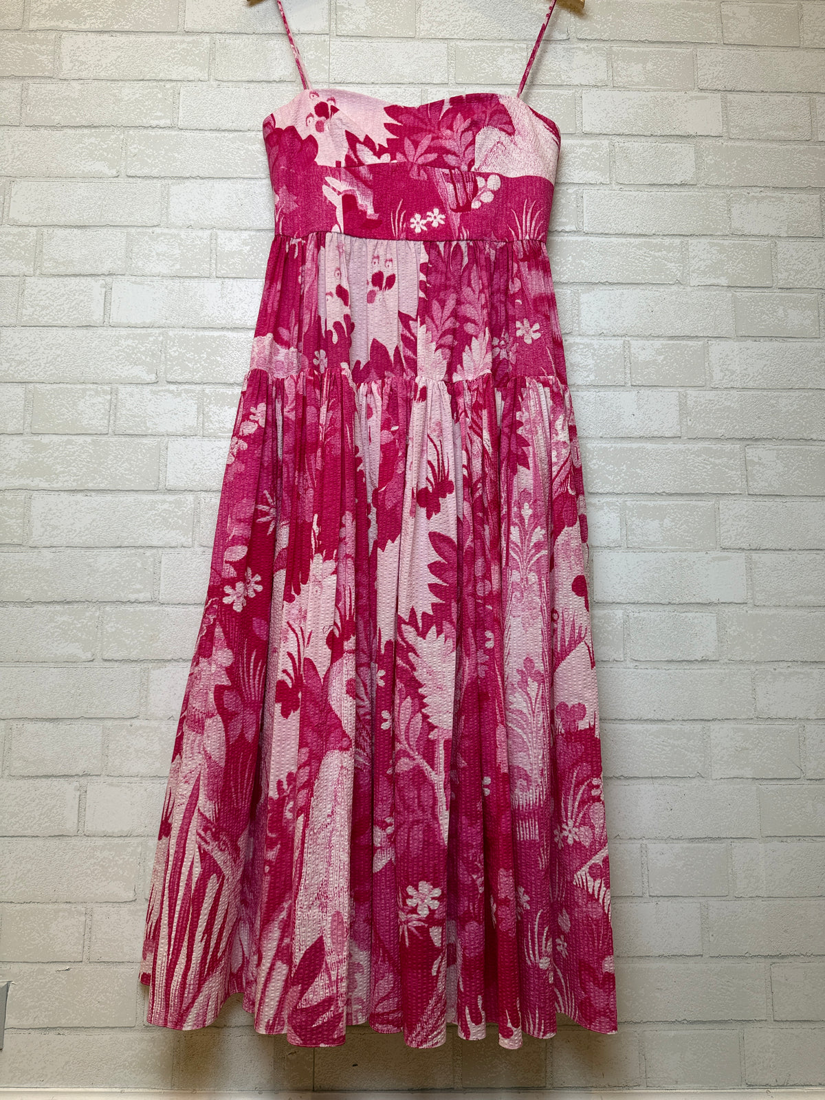 ERDEM Spaghetti Strap Tapestry Flared Midi Dress / S-US43-