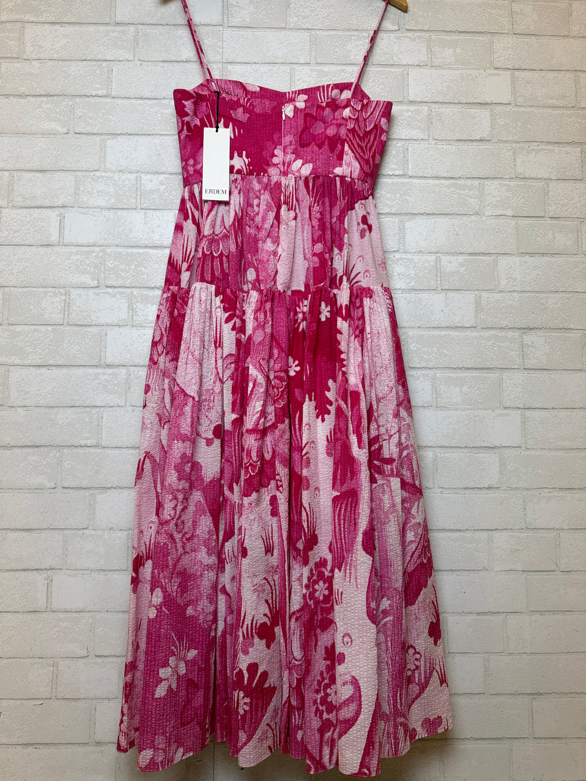 ERDEM Spaghetti Strap Tapestry Flared Midi Dress / S-US43-