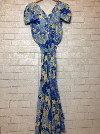 ROBERTO CAVALLI SS Botanical Print Silk Midi Dress / S-IT40