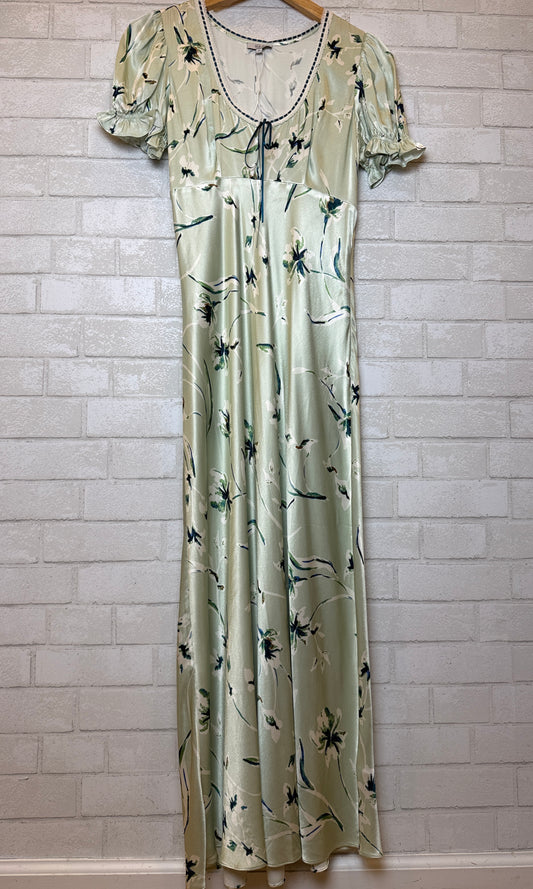 RAILS Long Satin Dress with Cap Sleeves / S