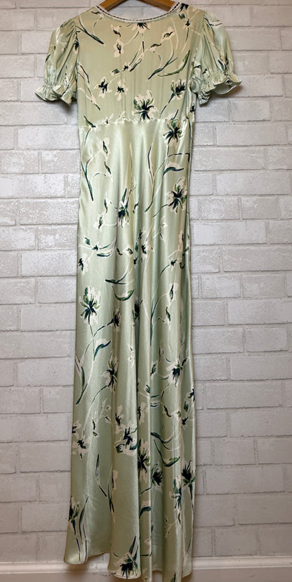 RAILS Long Satin Dress with Cap Sleeves / S