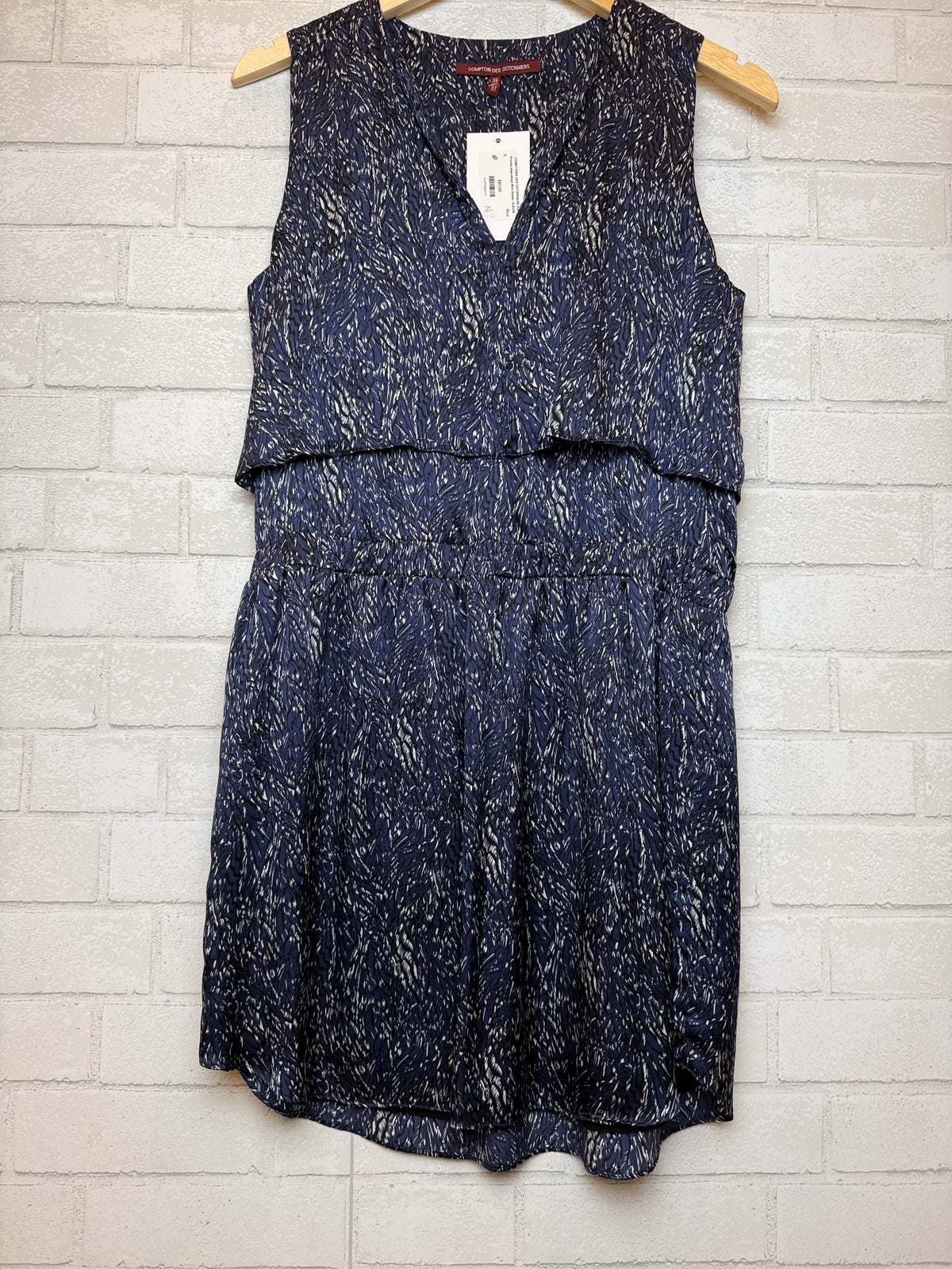 COMPTOIRS DES COTONNIERS Silk Printed sleeveless Mini Dress / S-EU36