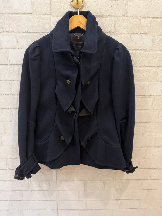 BCBG MAXAZRIA NWT Wool And Cashmere Blend Ruffle Jacket / S