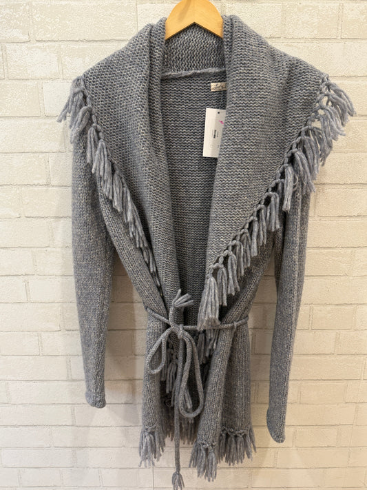 LOVESHACKFANCY Alpaca  LS Fringed Knitted Open Cardigan/M
