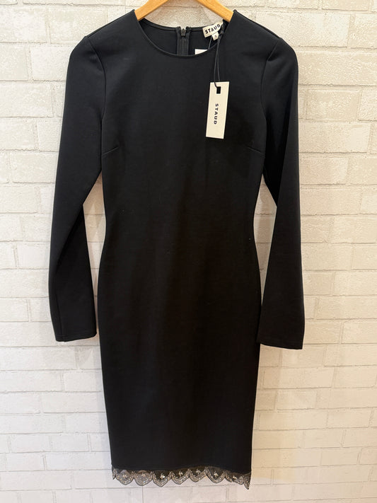 STAUD NWT Hunter LS  Lace& Strass Botton Midi Dress/S