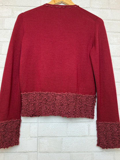 CHRISTIAN DIOR Vintage Wool & Silk Ls Cardigan/M