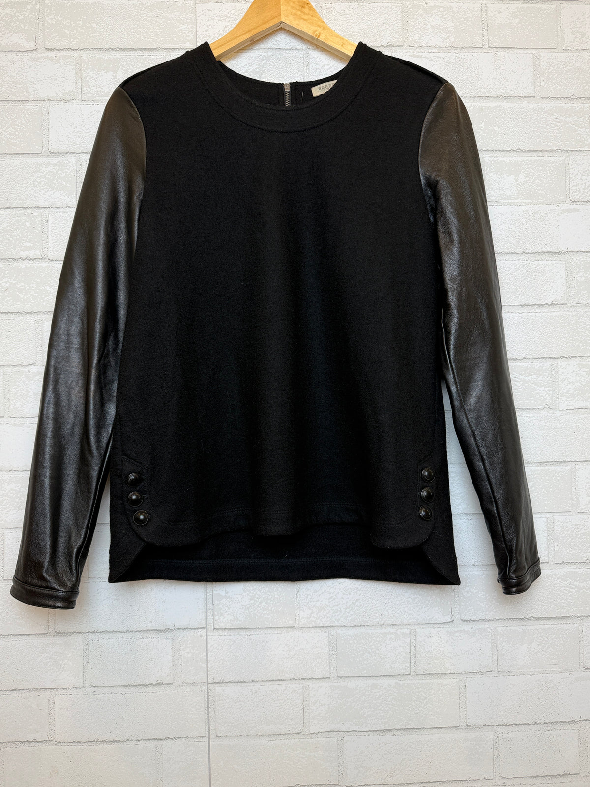 BURBERRY BRIT Wool& Lamb Leather LS Top/S
