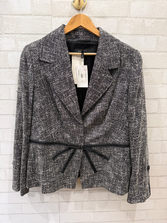 ESCADA NWT Wool Tweed One Button Bow Jacket/ EU46-XL