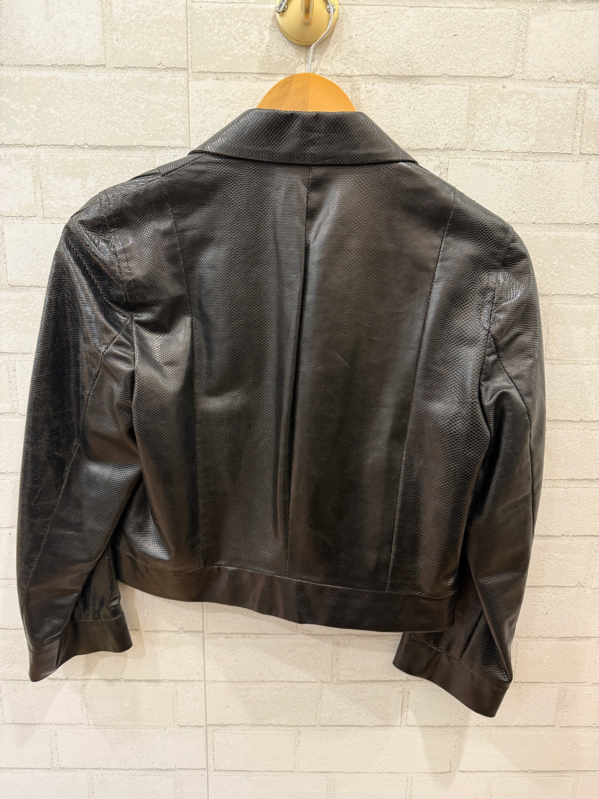 RALPH LAUREN COLLECTION Purple Label Snake Leather LS cropped Jacket/ L