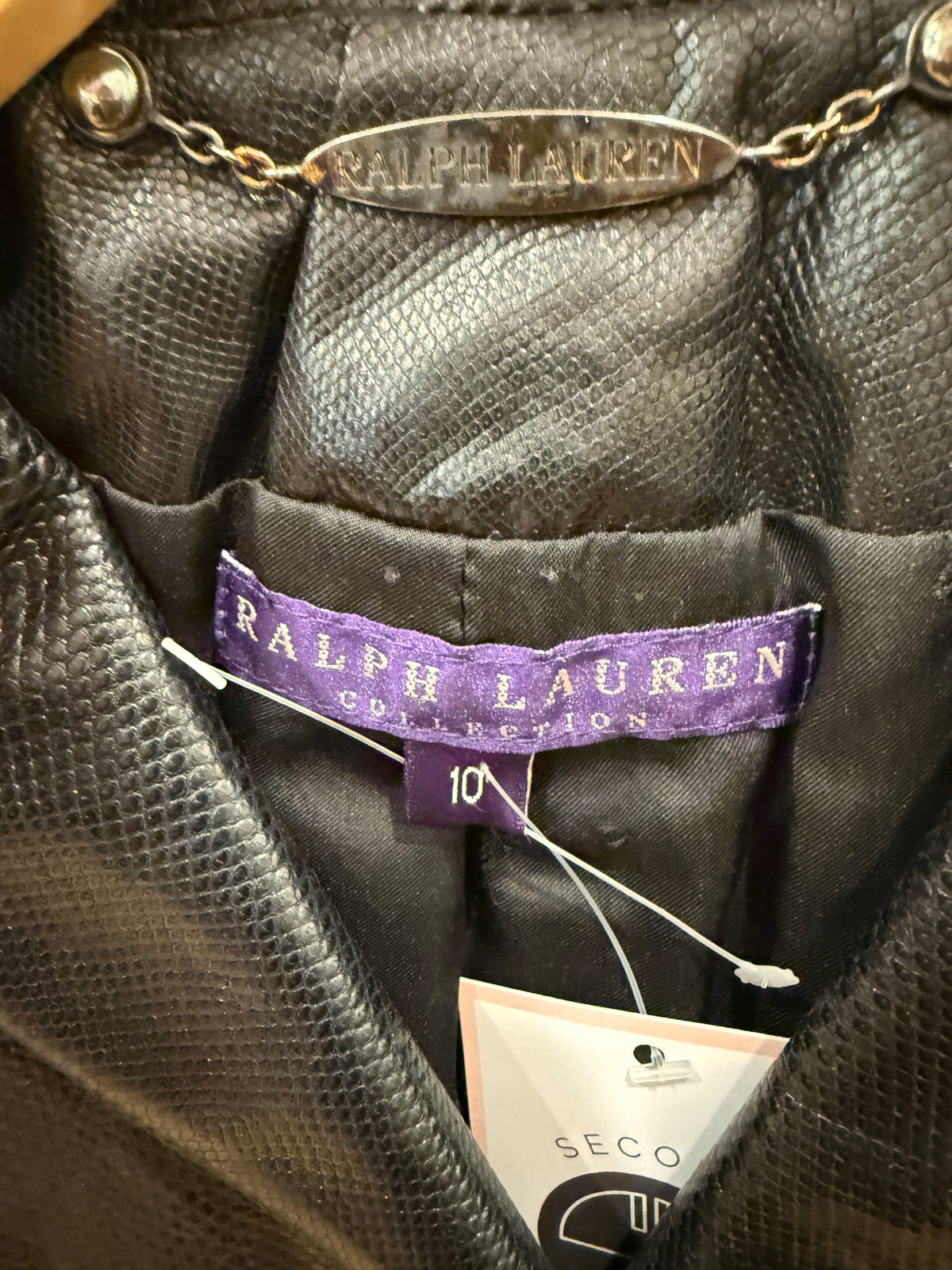 RALPH LAUREN COLLECTION Purple Label Snake Leather LS cropped Jacket/ L