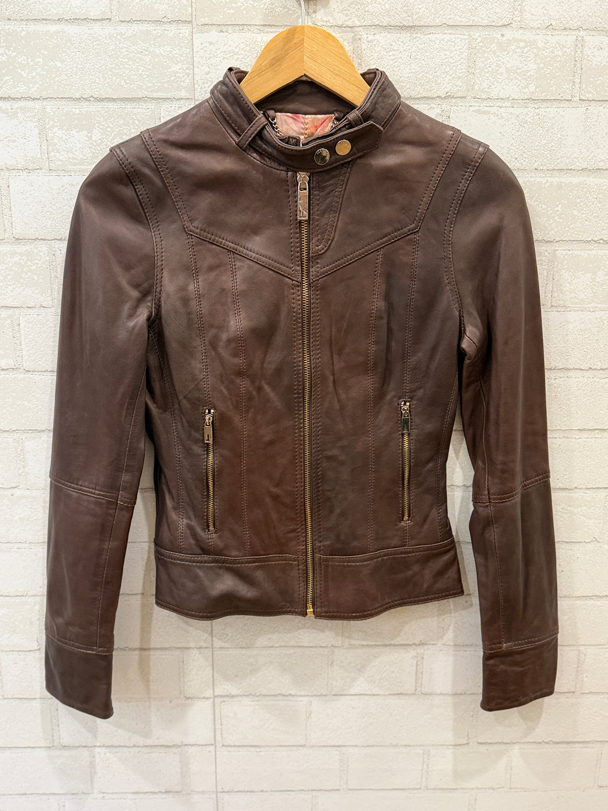 TED BAKER NWT Leather Jacket/XS-EU34