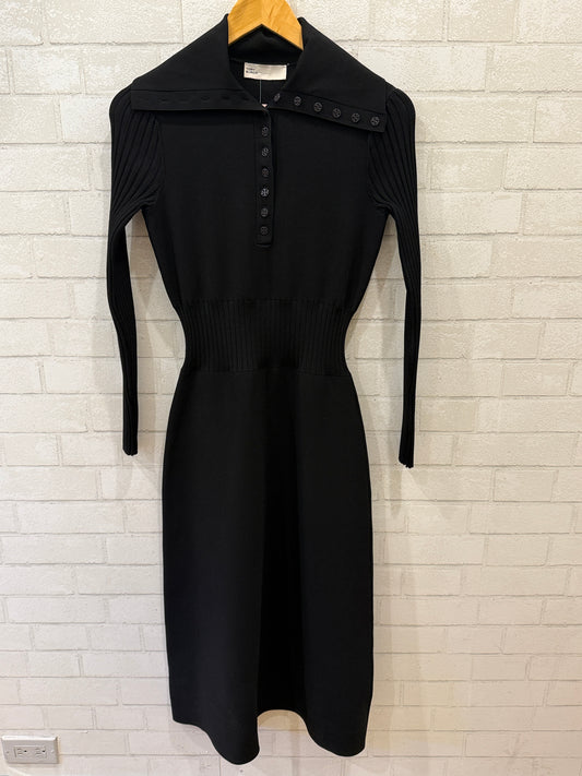 TORY BURCH Ribbed Knit Polo Sweater Midi Dress / S