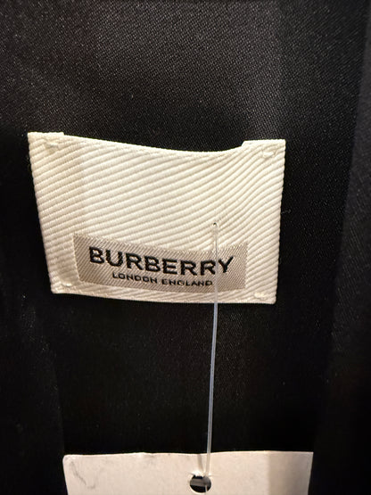 BURBERRY Silk LS  Fringed Scarf Blouse/M