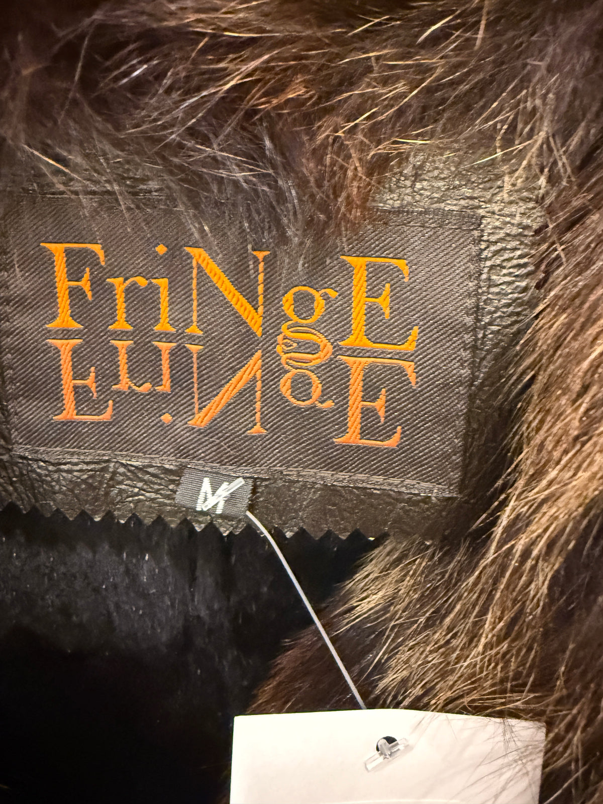 FRINGE Rabbit Lined Leather Jacket / M