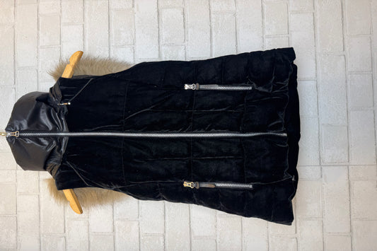 MARC by MARC JACOBS Velvet Faux Fur Hoodie Sleeveless Puffer Jacket/XS