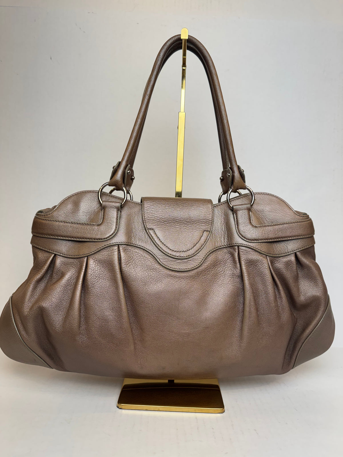 SALVATORE FERRAGAMO Grained Leather  Sofia Shoulder Bag