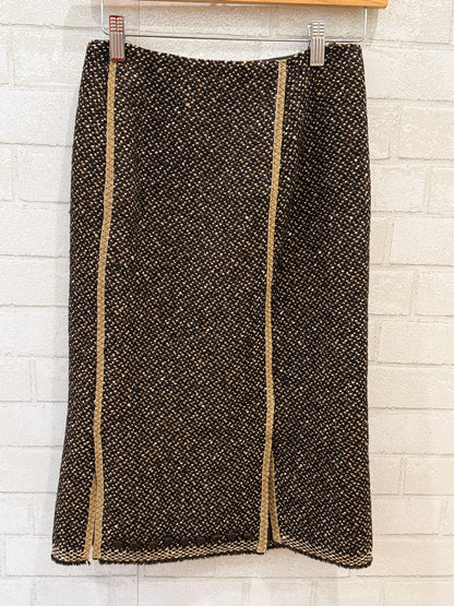 PRADA Wool Tweed Midi Pencil Skirt/S
