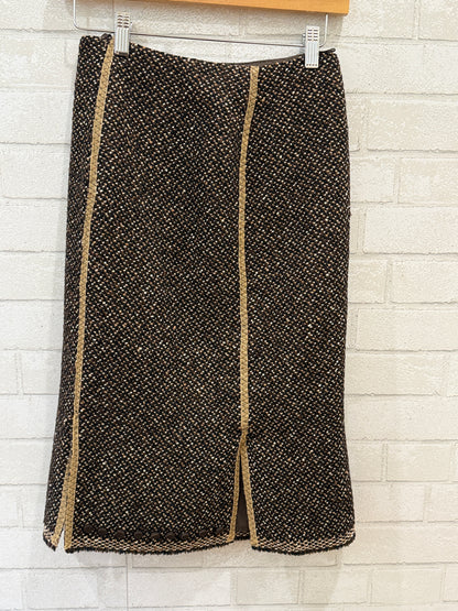 PRADA Wool Tweed Midi Pencil Skirt/S
