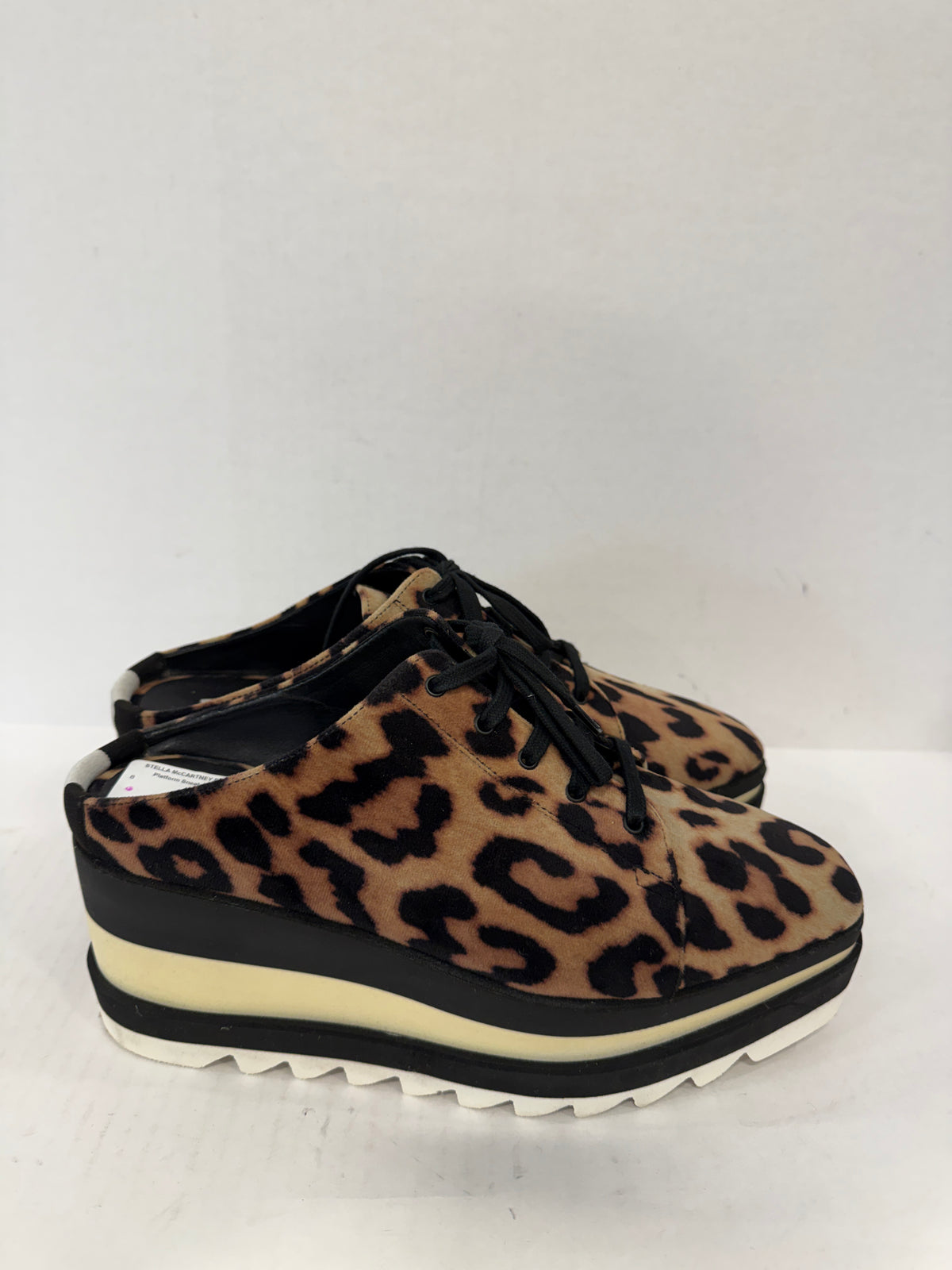 STELLA McCARTNEY Elyse Leopard Print Platform Sneaker Mules/US8-EU39