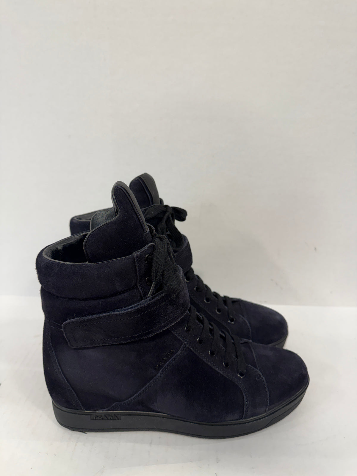 PRADA  NWT Suede Leather Sport High Top WedgeSneakers/US8-EU39