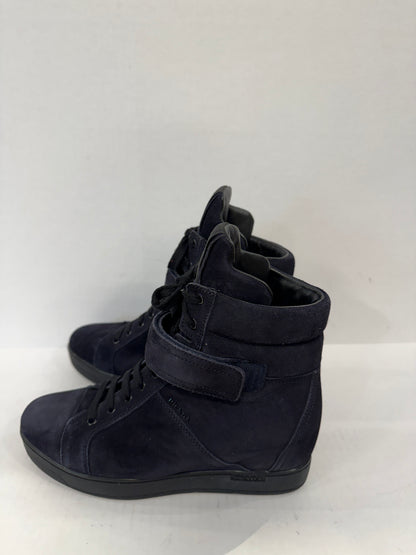 PRADA  NWT Suede Leather Sport High Top WedgeSneakers/US8-EU39